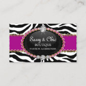 Schickes Zebra-Mode-Accessoire und Schmuck Visitenkarte (Vorderseite)