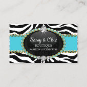 Schickes Zebra-Mode-Accessoire und Schmuck Visitenkarte (Vorderseite)