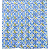 Schickes Zitronenblaues Mittelmeer Duschvorhang (Vorderseite)