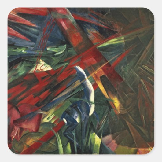 Schicksal der Tiere, 1913 Quadratischer Aufkleber (Vorderseite)