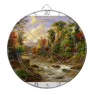 Schicksal Herbst-Fall-Waldfluss-Roberts Duncanson Dartscheibe