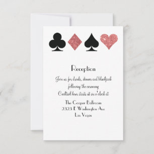Schicksal Las Vegas Rezeption Rose Gold Glitter Einladung