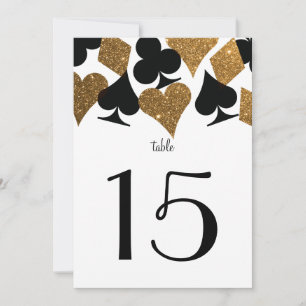 Schicksal Vegas Hochzeitsempfang Gold Tisch Nummer Einladung