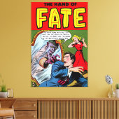Schicksalskreatur im Spiegel Vintager Comicen Leinwanddruck (Insitu (Wohnzimmer))