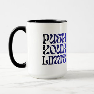Schieb Dein Limit – Vintage Blau Motivationsbecher Tasse