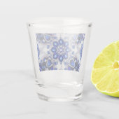 Schiebeglas mit blauen weißen Farben Schnapsglas (Rückseite)