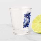 Schiebeglas mit blauen weißen Farben Schnapsglas (Links)