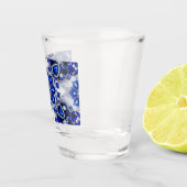 Schiebeglas mit blauen weißen Farben Schnapsglas (Rechts)