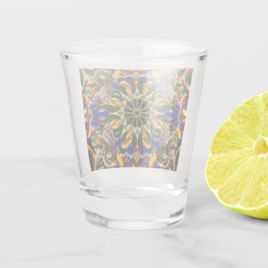 Schiebeglas mit brasilianischen Farben Schnapsglas (Rückseite)