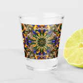 Schiebeglas mit brasilianischen Farben Schnapsglas (Vorderseite)