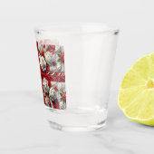 Schiebeglas mit der Flagge für die englische Rose Schnapsglas (Rechts)