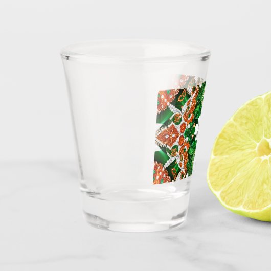 Schiebeglas mit irischen Farben Schnapsglas (Links)