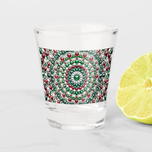 Schiebeglas mit italienischen Farben Schnapsglas (Vorderseite)