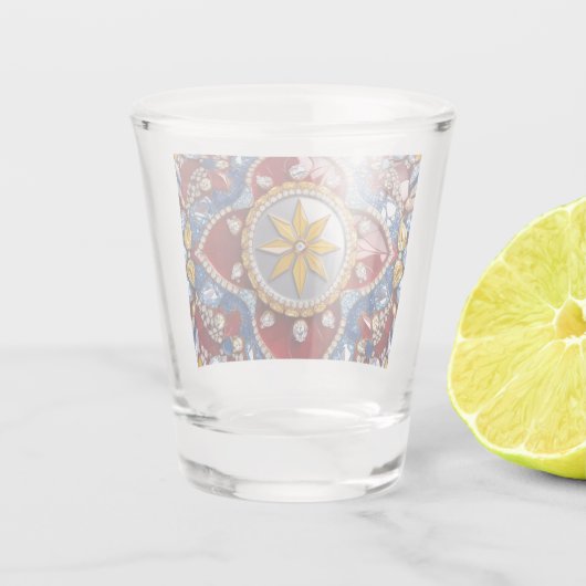 Schiebeglas mit kolumbianischen Farben Schnapsglas (Rückseite)