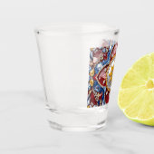 Schiebeglas mit kolumbianischen Farben Schnapsglas (Links)