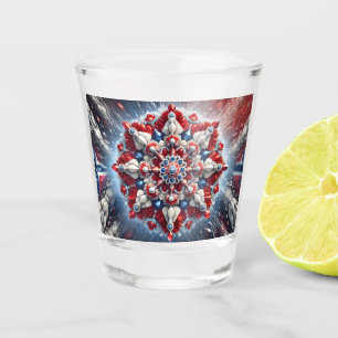 Schiebeglas mit norwegischen Farben Schnapsglas