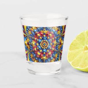 Schiebeglas mit rumänischen Farben Schnapsglas