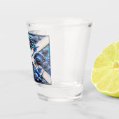 Schiebeglas mit schottischem Design Schnapsglas (Rechts)