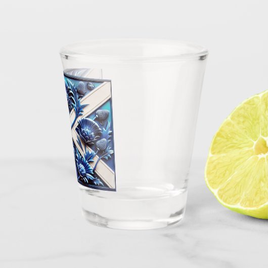 Schiebeglas mit schottischem Design Schnapsglas (Rechts)