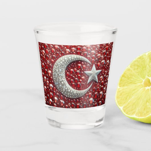 Schiebeglas mit türkischen Farben Schnapsglas (Vorderseite)