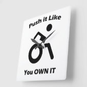 Schieben Sie es so, als ob Sie es mit dem Rollstuh Quadratische Wanduhr (Winkel)