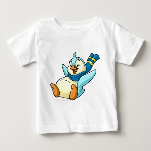 Schieben von blauem Bruce Baby T-shirt (Vorderseite)