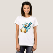 Schieben von blauem Bruce T-Shirt (Vorne ganz)
