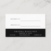 Schiebensalon in weißem Marmor Visitenkarte (Rückseite)