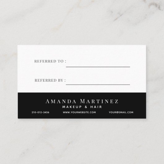 Schiebensalon in weißem Marmor Visitenkarte (Rückseite)