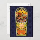 SCHIEDAM Gin Whiskey Label aus Rotterdam Holland Postkarte (Vorne/Hinten)