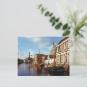 Schiedam, Windmühlen und Schleppkähne Postkarte (Stehend Vorderseite)