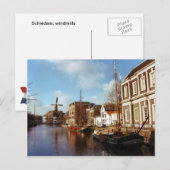 Schiedam, Windmühlen und Schleppkähne Postkarte (Vorne/Hinten)