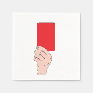 Schiedsrichter, der ein rotes Kartenpapier zeigt,  Serviette