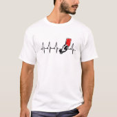 Schiedsrichter Heartbeat Red Card Football Schiri T-Shirt (Vorderseite)