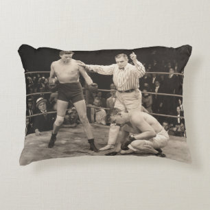 Schiedsrichterzählung im Ringboxen, Vintag Dekokissen