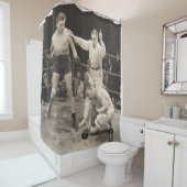 Schiedsrichterzählung im Ringboxen, Vintag Duschvorhang (Beispiel)