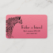 Schiedsrichtiges Rosa und Schwarzes Jaguar Visitenkarte (Vorderseite)