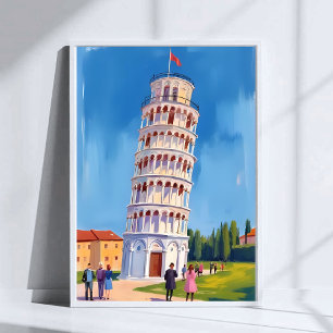 Schiefe Turm von Pisa Italien Malerei Poster