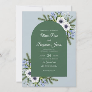 Schiefer-Anemone-Kiefer-Hochzeit Einladung