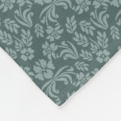 Schiefer Aquamarin Floral Damask Fleece Blanket (Ecke)