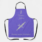 Schiefer Blau mit Silver Rolling Button und Kräute Schürze (Vorderseite)