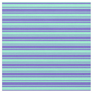 Schiefer Blau und Aquamarine Streifen/Linienmuster Stoff