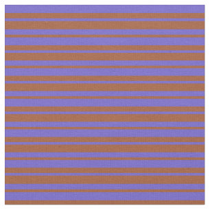 Schiefer Blau und Sienna Liniertes Muster Stoff