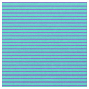 Schiefer Blau und Türkisstreifen/Linienmuster Stoff