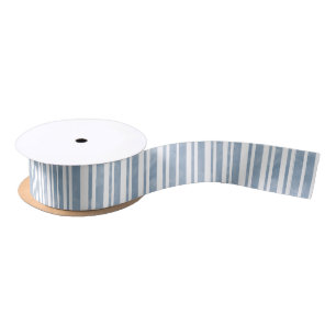 Schiefer-blaue Aquarell-Streifen Satinband