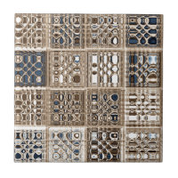 Schiefer-blaues Brown-Sari-Mosaik-Muster-Kunst
