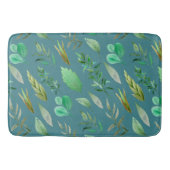 Schiefer-blaues oder Stahlblau mit Laub-Dekoration Badematte (Vorderseite)