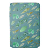 Schiefer-blaues oder Stahlblau mit Laub-Dekoration Badematte (Vorderseite Vertikal)