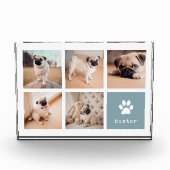 Schiefer | Dog Pawprint Collage Fotoblock (Vorderseite)