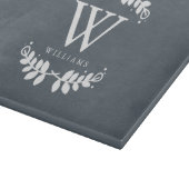 Schiefer-Grau-Familien-Monogramm Schneidebrett (Ecke)